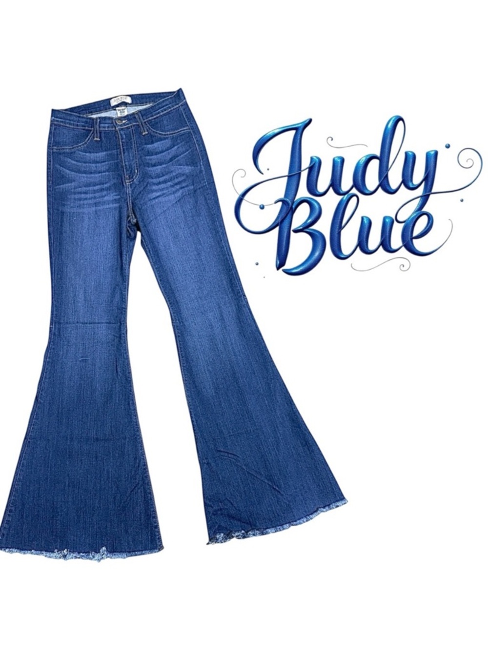 Judy Blue 70’s high waist super flare medium wash jeans super stretch size 9/29